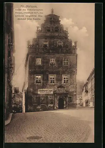 AK Meissen, Giebel des Bahrmannschen Hauses