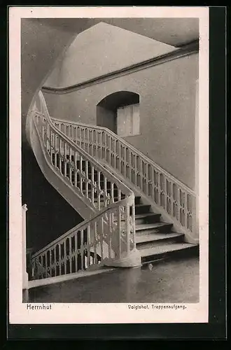 AK Herrnhut, Voigtshof, Treppenaufgang
