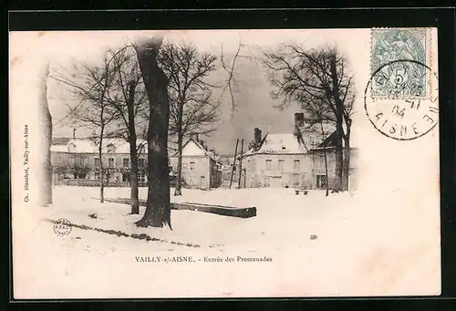 AK Vailly-sur-Aisne, Entrée des Promenades