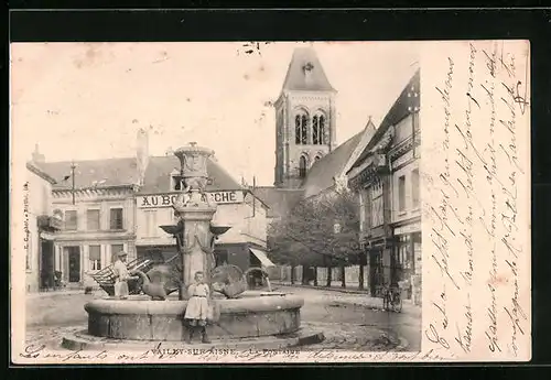 AK Vailly-sur-Aisne, La Fontaine