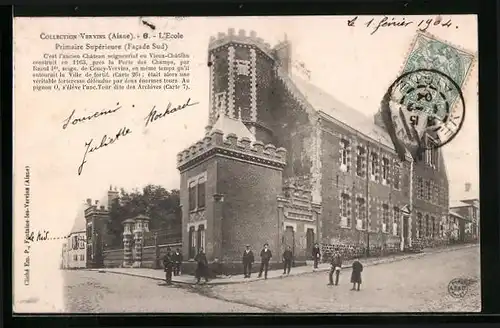 AK Vervins, L`Ecole, Primaire Supérieure Facade Sud
