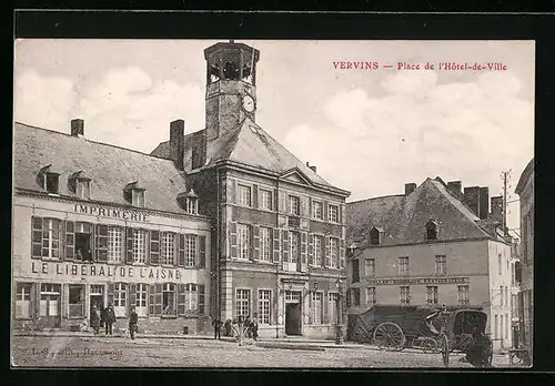 AK Vervins, Place de l`Hôtel-de-Ville