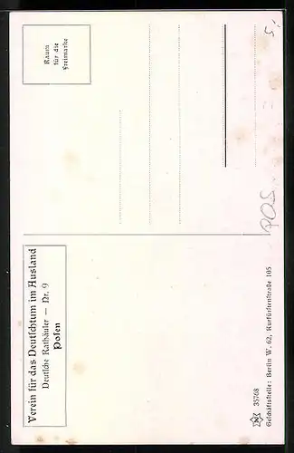 Künstler-AK Posen, Ansicht des Rathauses