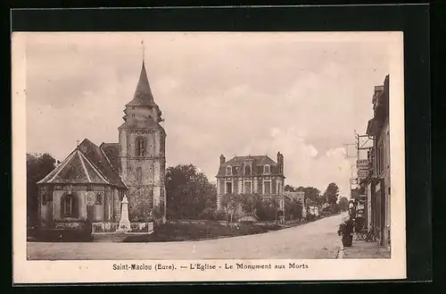 AK Saint-Maclou, L`Eglise - Le Monument aux Morts