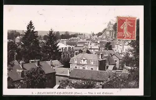 AK Beaumont-le-Roger, Vue a vol d`oiseau