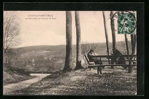 AK Lyons-la-Foret, Le Belvedere et Vue sur le Pays