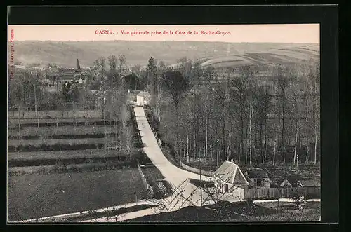 AK Gasny, Vue generale prise de la Cote de la Roche-Guyon