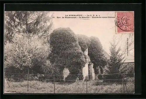 AK La Ménillet, Ruines du vieux Chateau