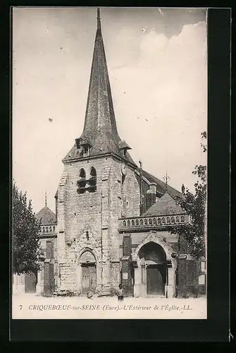 AK Criqueboeuf-sur-Seine, L`Exterieur de l`Église