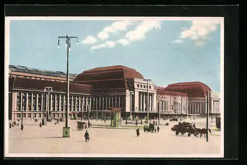 AK Leipzig, Hauptbahnhof mit Vorplatz