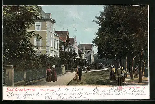 AK Bad Oeynhausen, Strasse West Corso mit Passanten