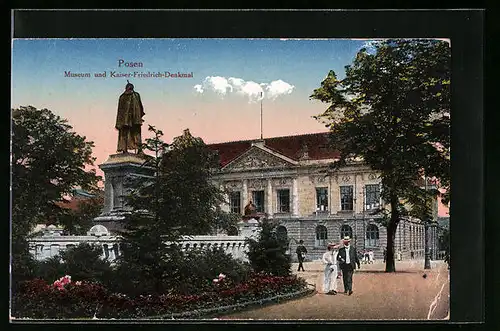 AK Posen, Museum und Kaiser-Friedrich-Denkmal