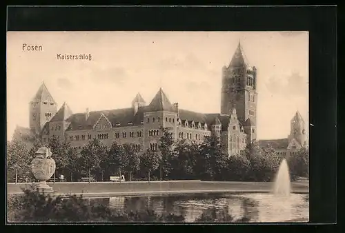 AK Posen, Totalansicht vom Kaiserschloss