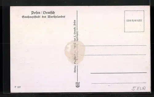 AK Posen, Strassenbahn an der Paulikirche