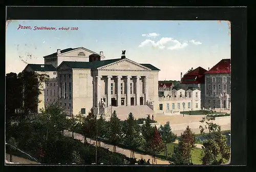 AK Posen, Stadttheater, erbaut 1910