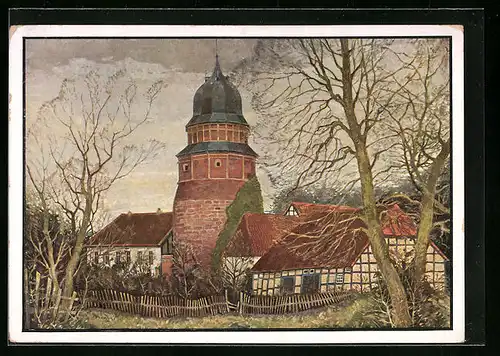 Künstler-AK Diepholz, Ansicht vom Schloss