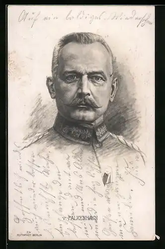 Künstler-AK Heerführer von Falkenhayn - Portrait