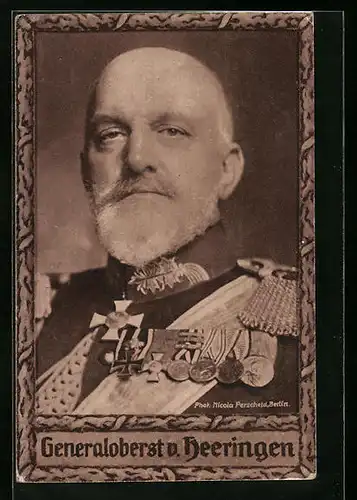 AK Generaloberst von Heeringen in Uniform mit Orden
