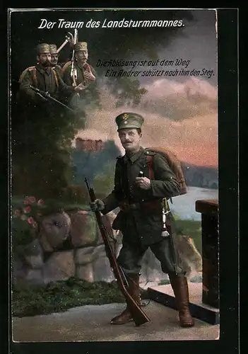 AK Landsturmmann bei Ablösung