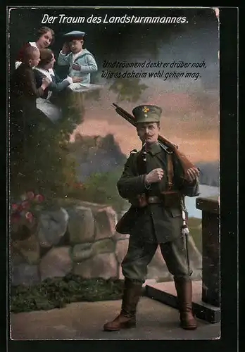 AK Landsturmmann denkt an die Heimat
