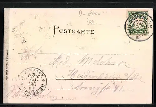 Künstler-AK München, Tor, Turm, Ortspartie