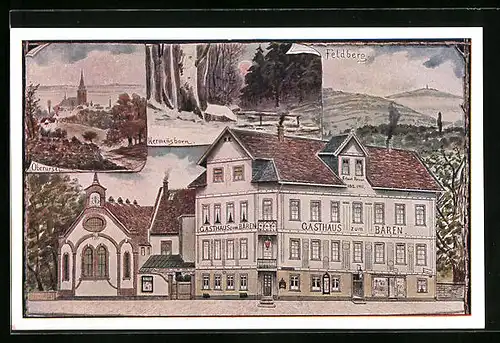 Künstler-AK Oberursel a. T., Gasthaus zum Bären, Carl Röder