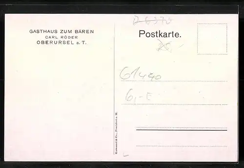 Künstler-AK Oberursel a. T., Gasthaus zum Bären, Carl Röder