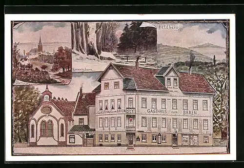 Künstler-AK Oberursel a. T., Gasthaus zum Bären, Carl Röder