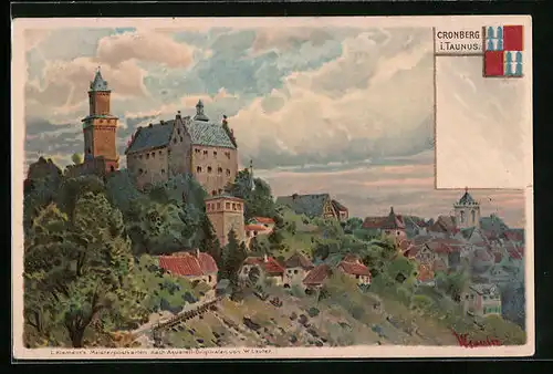Künstler-AK Cronberg i. Taunus, Ansicht des Schlosses