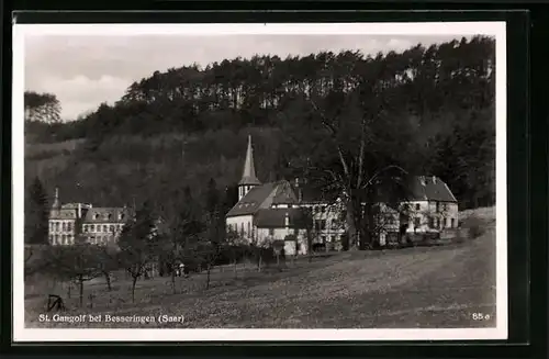 AK St. Gangolf b. Besseringen, Ortspartie mit Kirche
