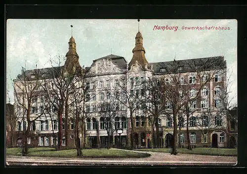AK Hamburg-St.Georg, Blick auf das Gewerkschaftshaus