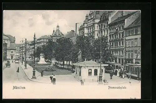 AK München, Promenadeplatz aus der Vogelschau