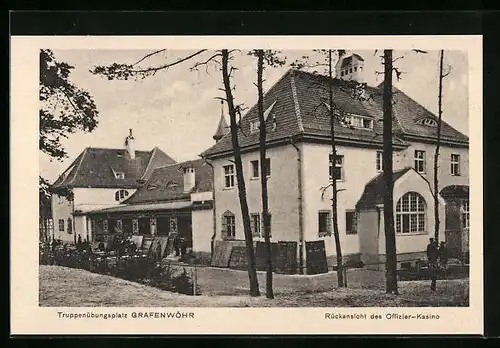 AK Grafenwöhr, Truppenübungsplatz - Rückansicht des Offizier-Kasino