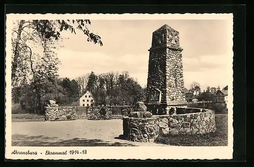 AK Ahrensburg, Ehrenmal 1914-18