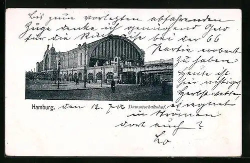 AK Hamburg-Rotherbaum, Ansicht vom Dammtor-Bahnhof