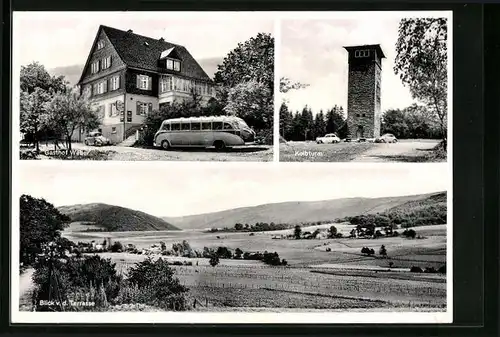 AK Reblin /Sauerland, Gasthaus Alfred Weber, Kolbturm