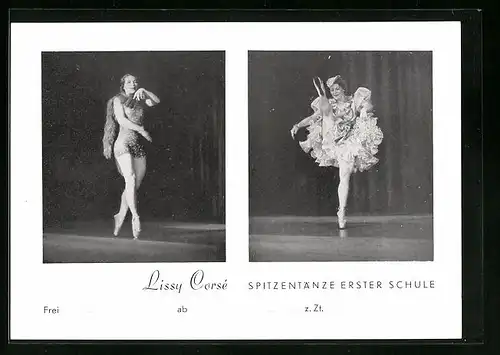 AK Tänzerin Lissy Corsé auf Spitzenschuhen, Mehrfachansicht