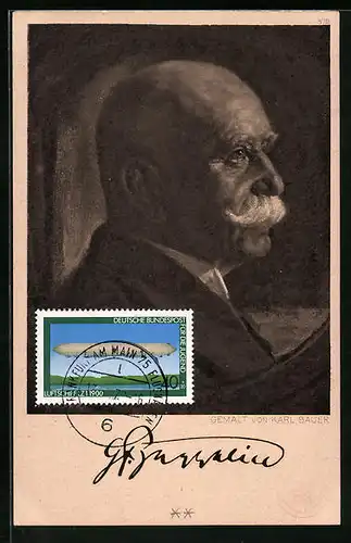 Künstler-AK Graf Zeppelin, gemalt von Karl Bauer