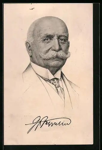 Künstler-AK Ferdinand Graf von Zeppelin, geb. 8.7.1838 in Konstanz