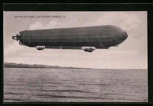 AK Zeppelin`sches Luftschiff Modell 4 über dem Bodensee