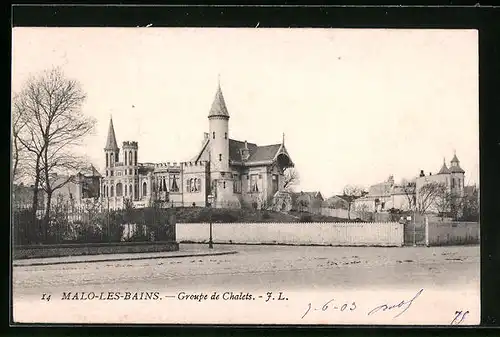 AK Malo-les-Bains, Groupe de Chalets