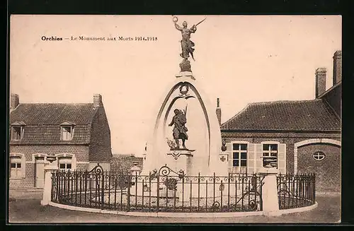 AK Orchies, Le Monument aux Morts 1914-1918