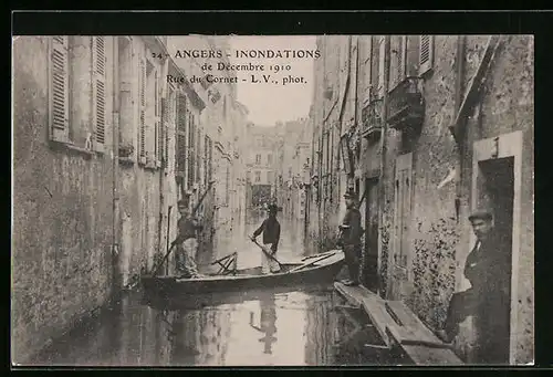 AK Angers, Inondations de Décembre 1910, Rue du Cornet