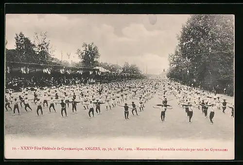 AK Angers, XXXVe Fête Fédérale de Gymnastique 1909