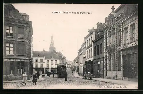 AK Armentières, Rue de Dunkerque