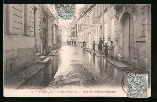 AK Saumur, Inondations 1904, Rue de la Petite-Bilange