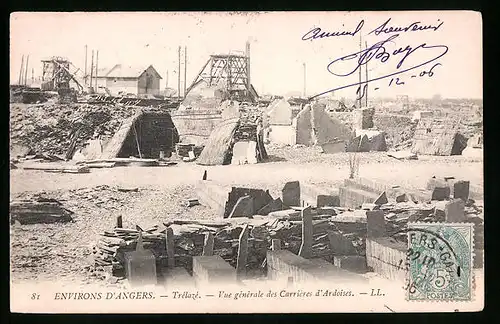 AK Trélazé, Vue générale des Carrières d`Ardoises