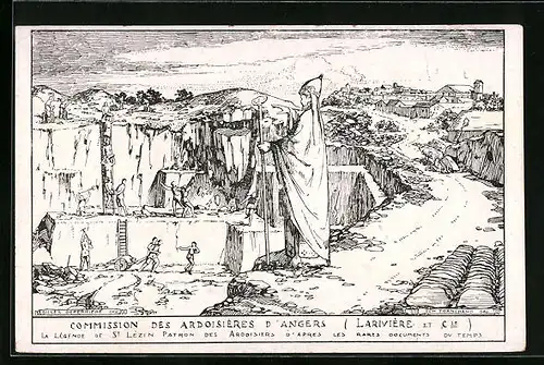 Künstler-AK Angers, Commission des Ardoisieres d`Angers