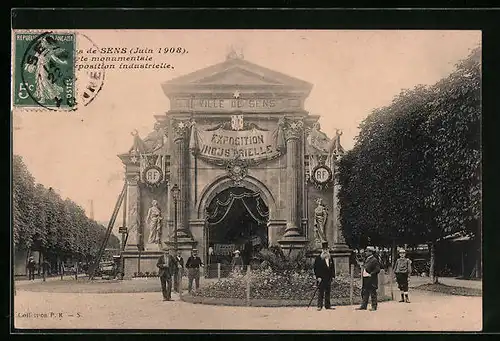 AK Sens, Exposition Industrielle 1908, Monumente