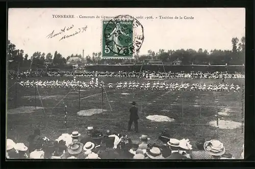 AK Tonnerre, Concours de Gymnastique du 23 août 1908, Traction de la Corde